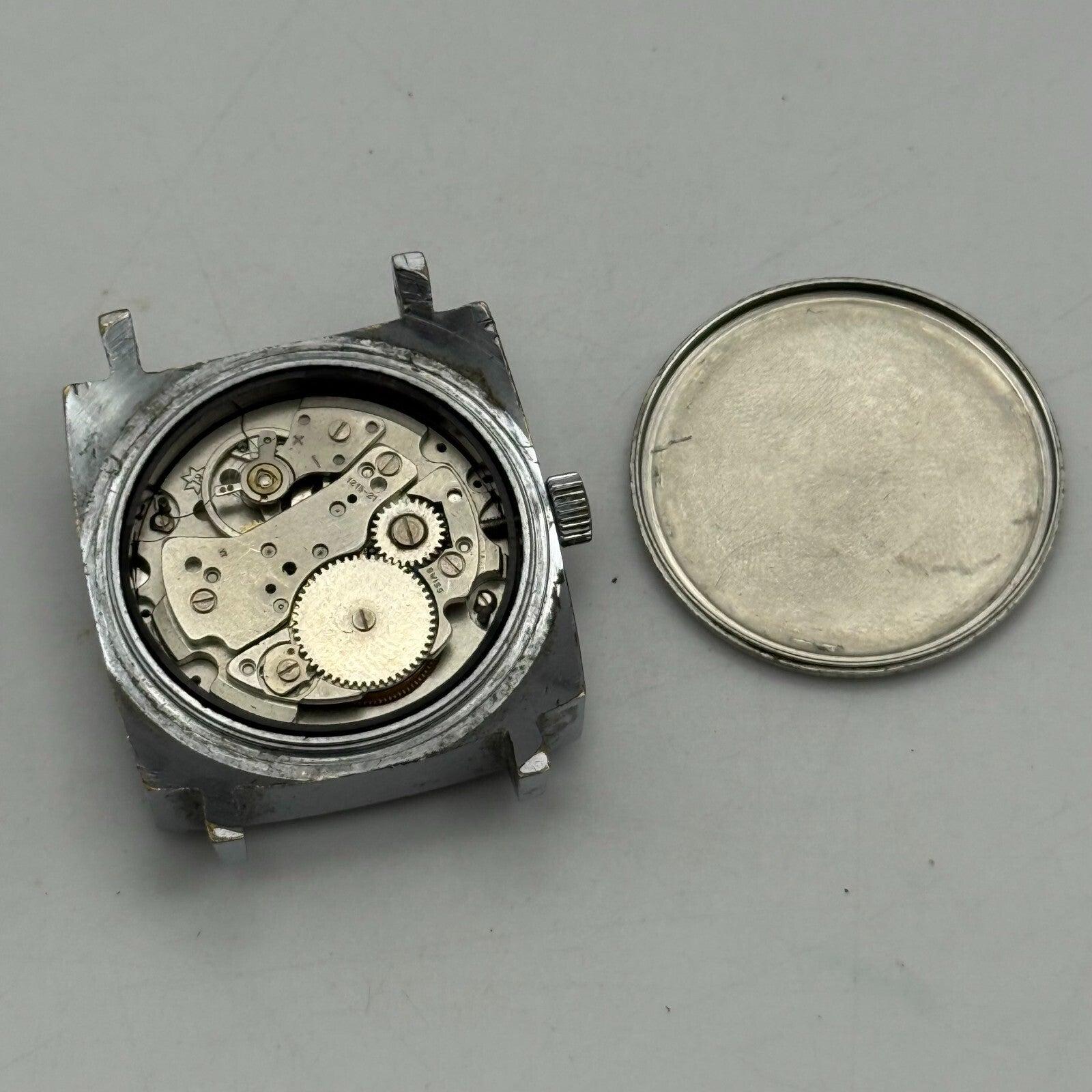 33mm Men’s Vintage Ingersoll Sea Lion Ronda RL 1215-21 Swiss Watch PARTS