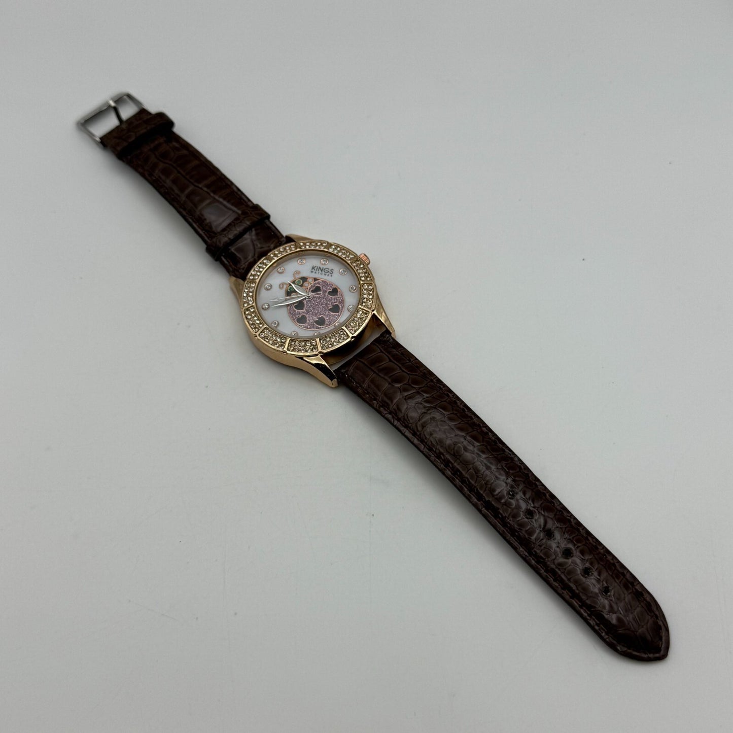 39mm Working Kings Jewelled Lady Bird 6544-3 Quartz Watch 9 Inches New Battery
