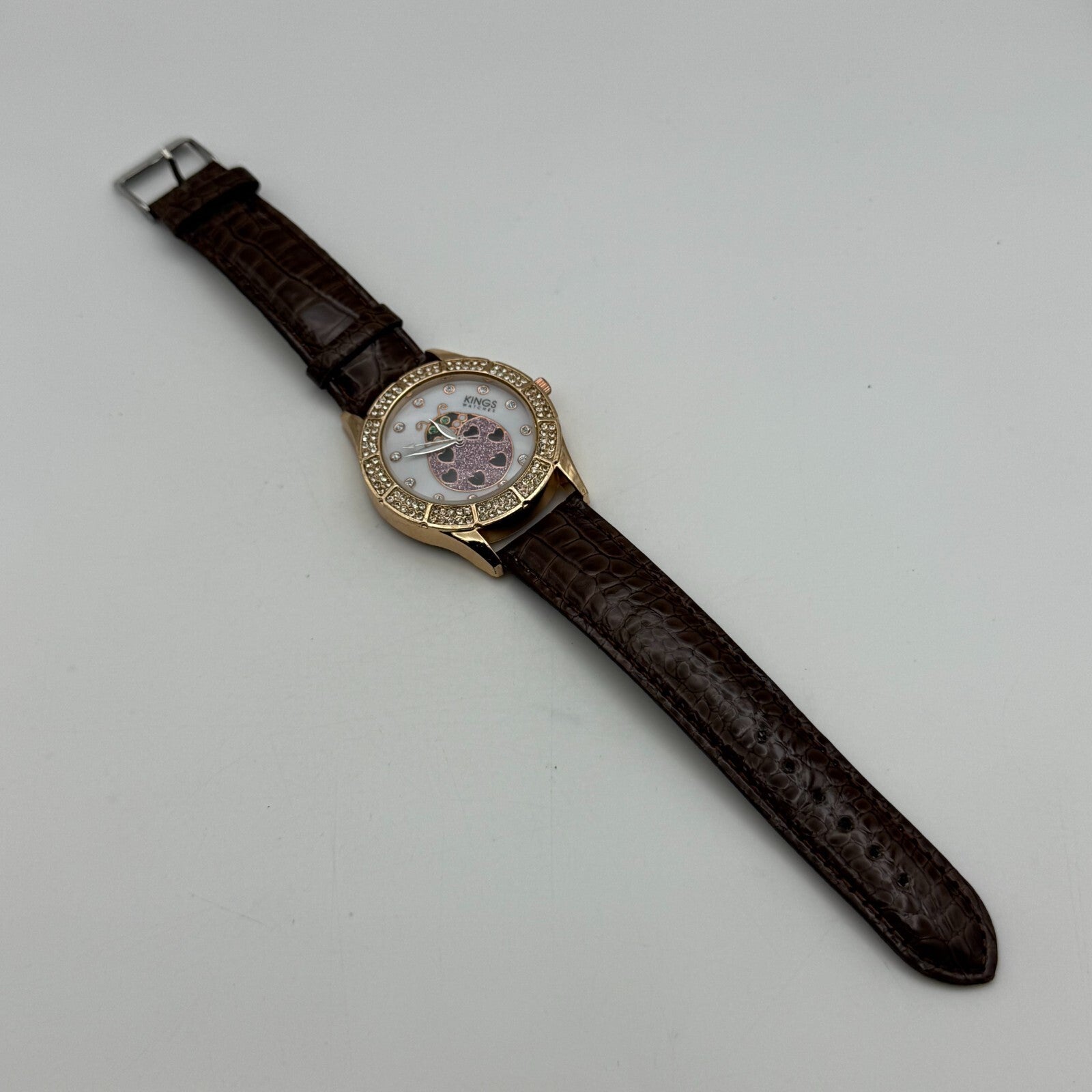 39mm Working Kings Jewelled Lady Bird 6544-3 Quartz Watch 9 Inches New Battery