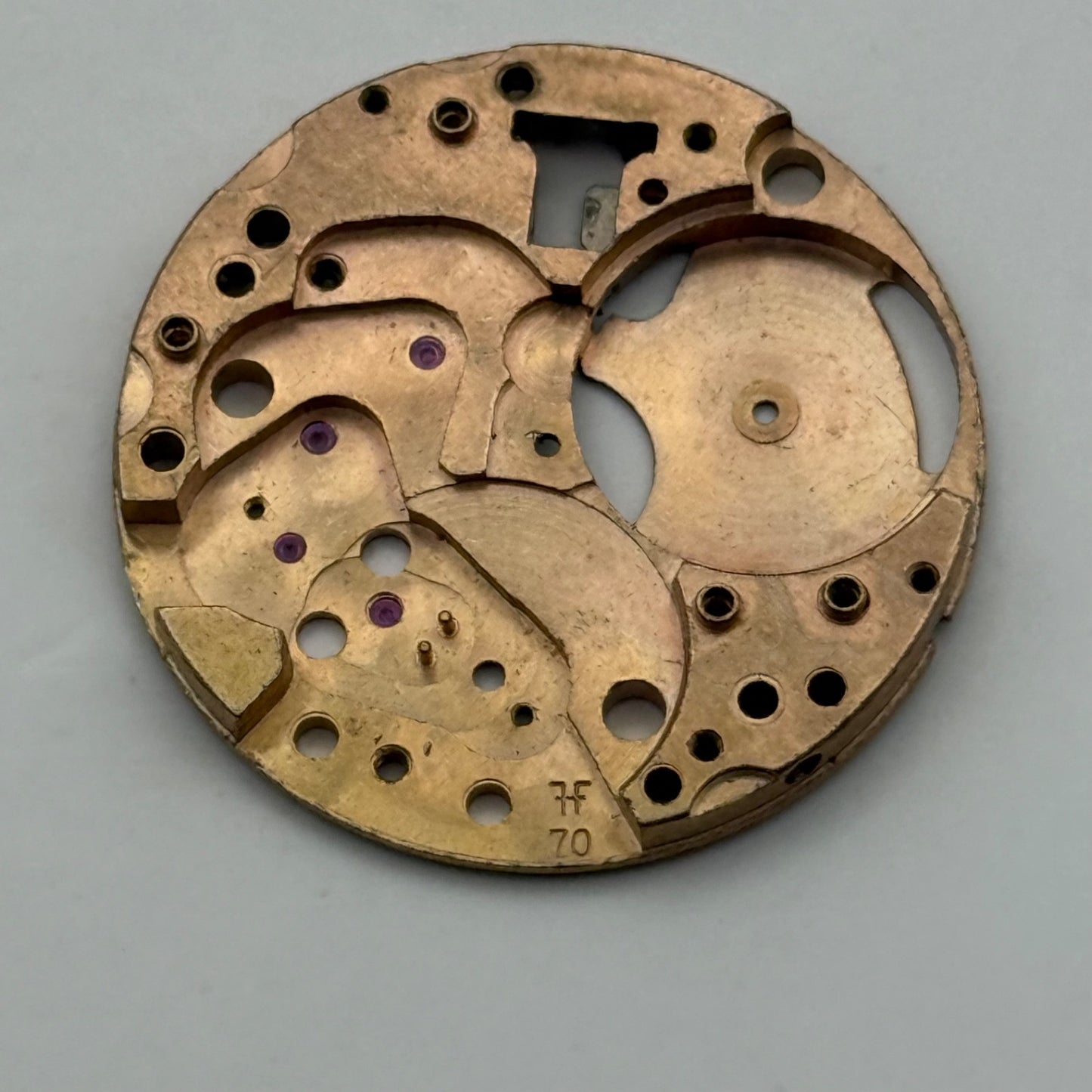 FHF 70 Watch Movement Main Plate Manual Wind Vintage Swiss Parts Repair 23.6mm