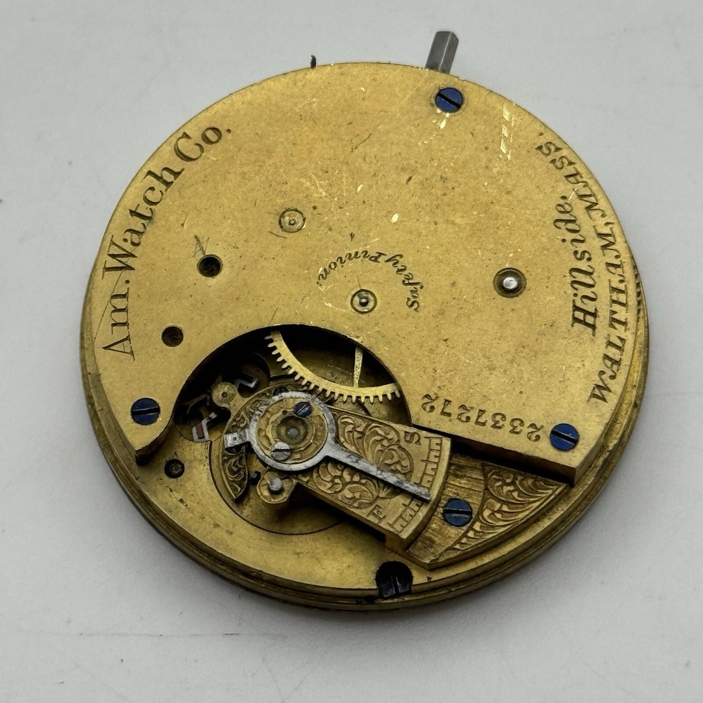 42mm Manual Wind Waltham Hillside No Balance Pocket Watch Movement FOR PARTS