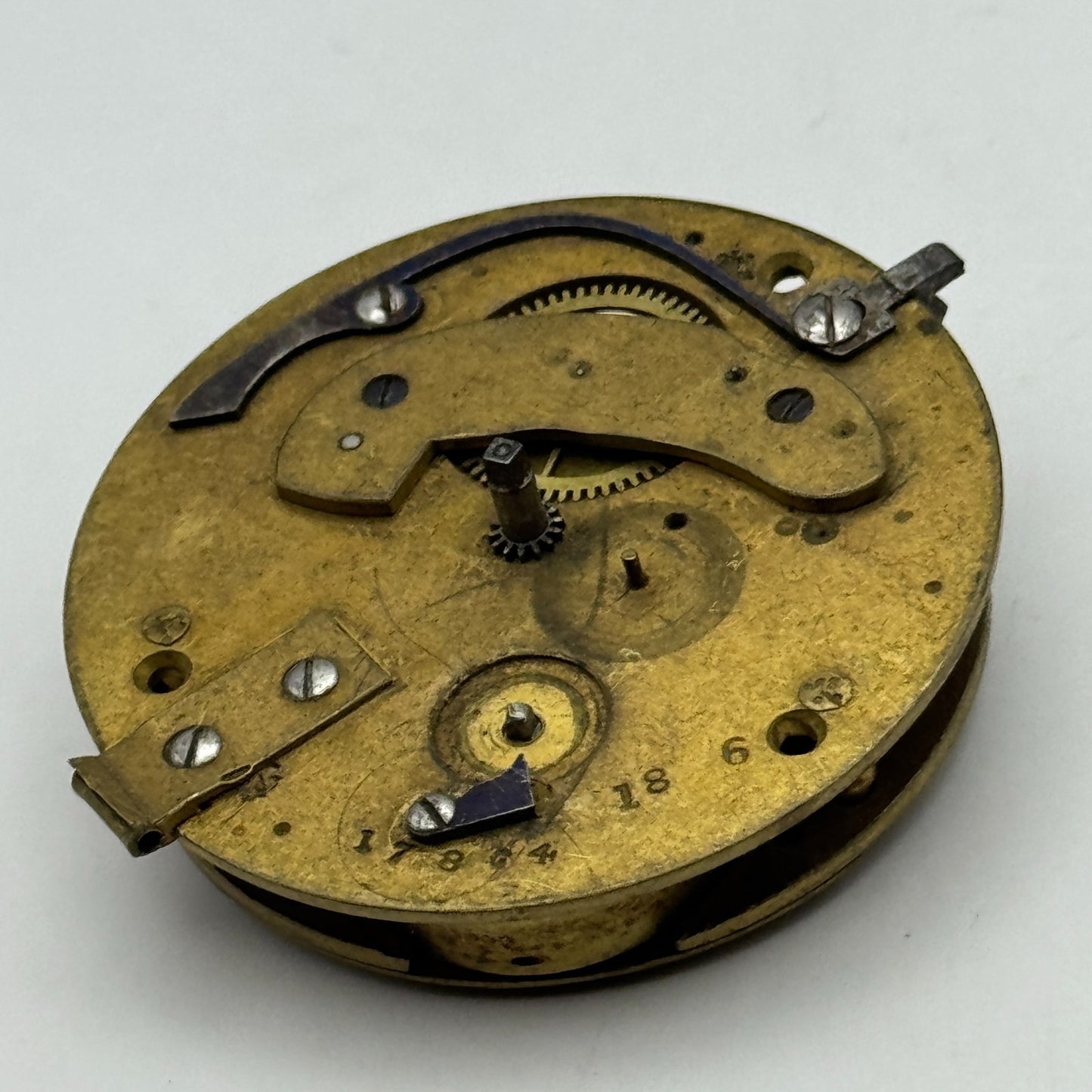 Fusee Pocket Watch Movement Antique English Wolverhampton Parts Repair 44.8mm