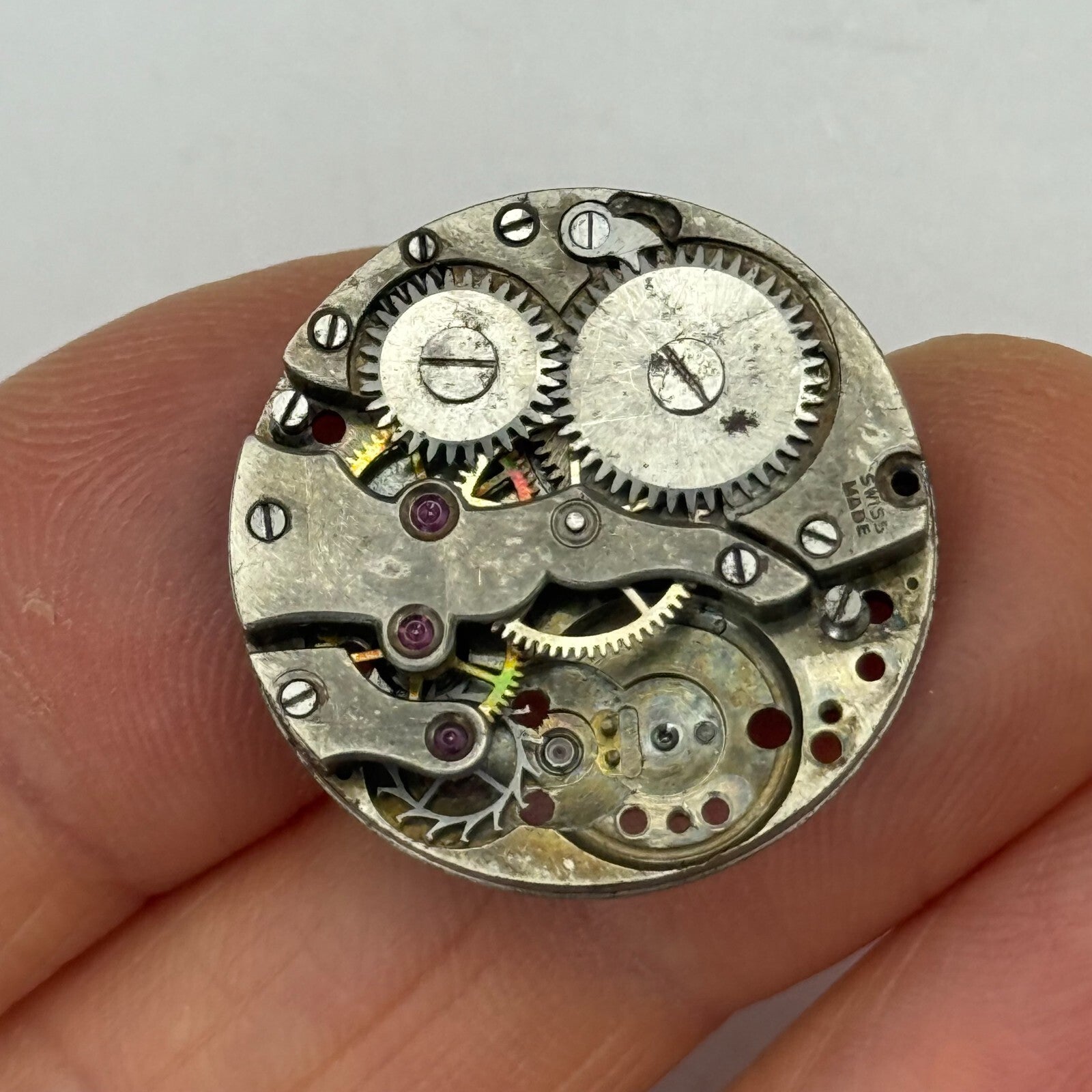 23.7mm Vintage AS A Schild Partial Manual Wind Watch Movement PARTS REPAIR