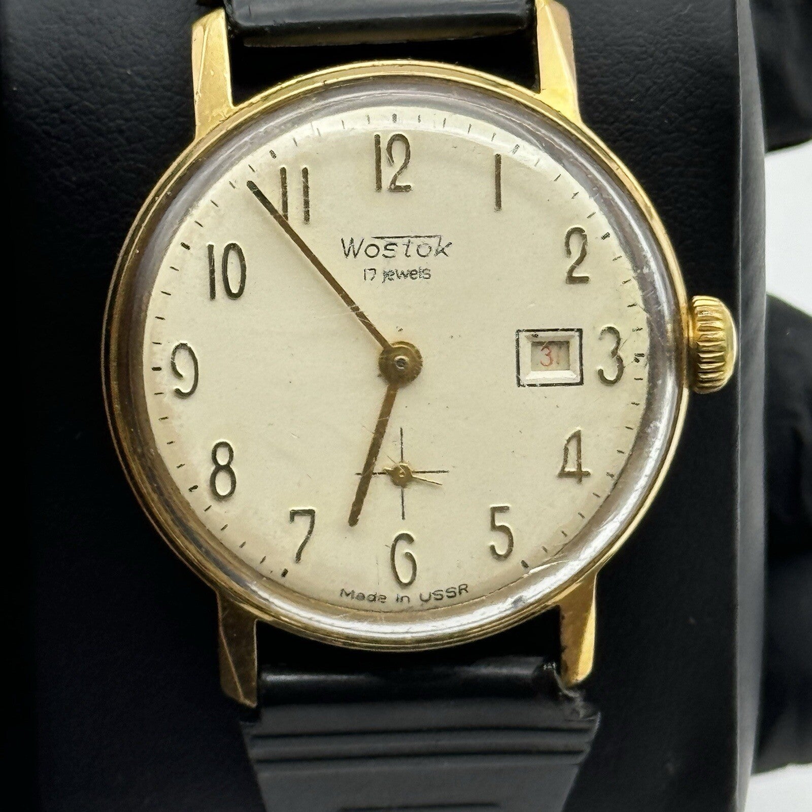 34mm Manual Wind Wostok USSR Date Dial Watch FOR PARTS