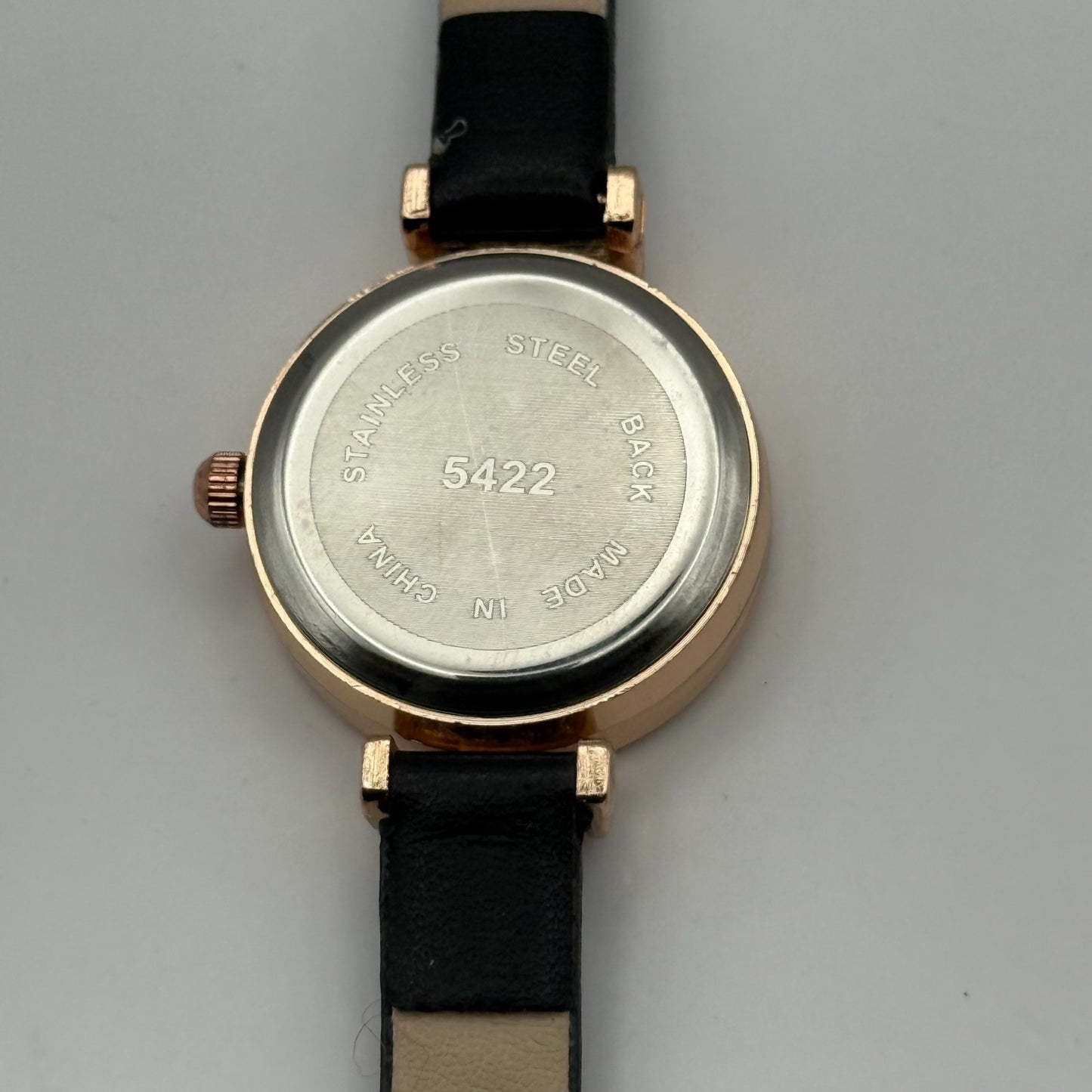 GoGoey Ladies Quartz Watch Mother of Pearl Dial Black Strap Working 24mm