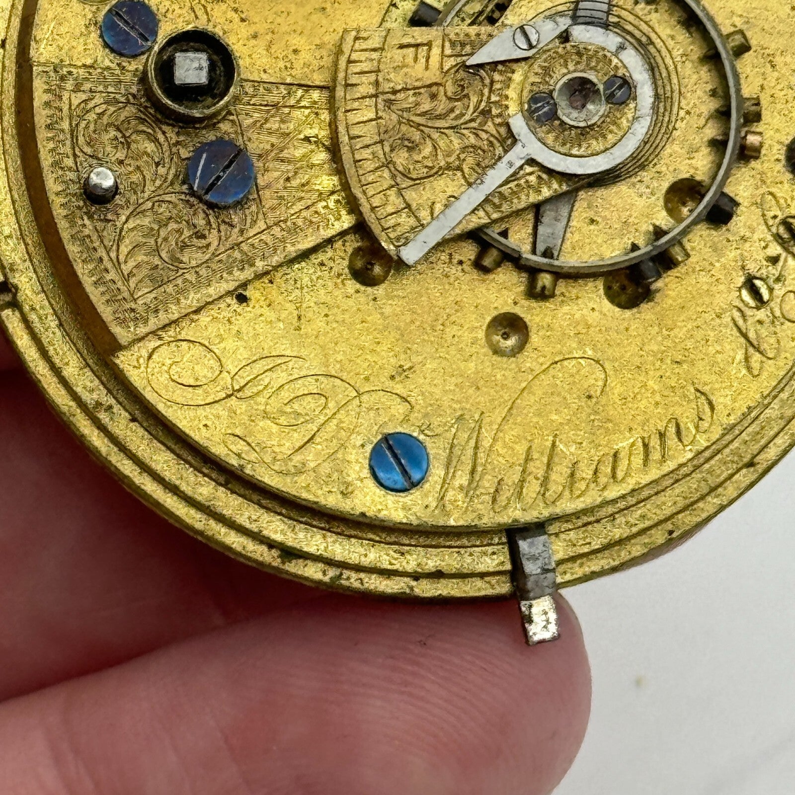 44.8mm Antique J D Williams & Son Merthyr Tydvil Pocket Watch Movement PARTS