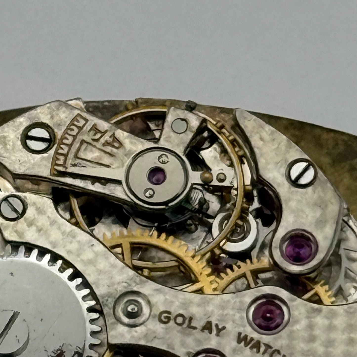 Art Deco Golay Watch Co Watch Movement Manual Wind Vintage Parts Repair 21.4mm