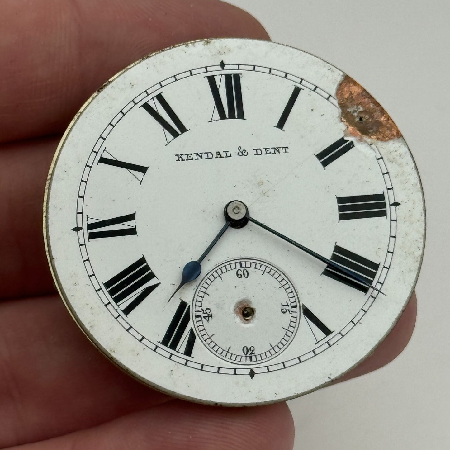 42.7mm Antique Kendal & Dent Key Wound Pocket Watch Movement PARTS REPAIR SPARES