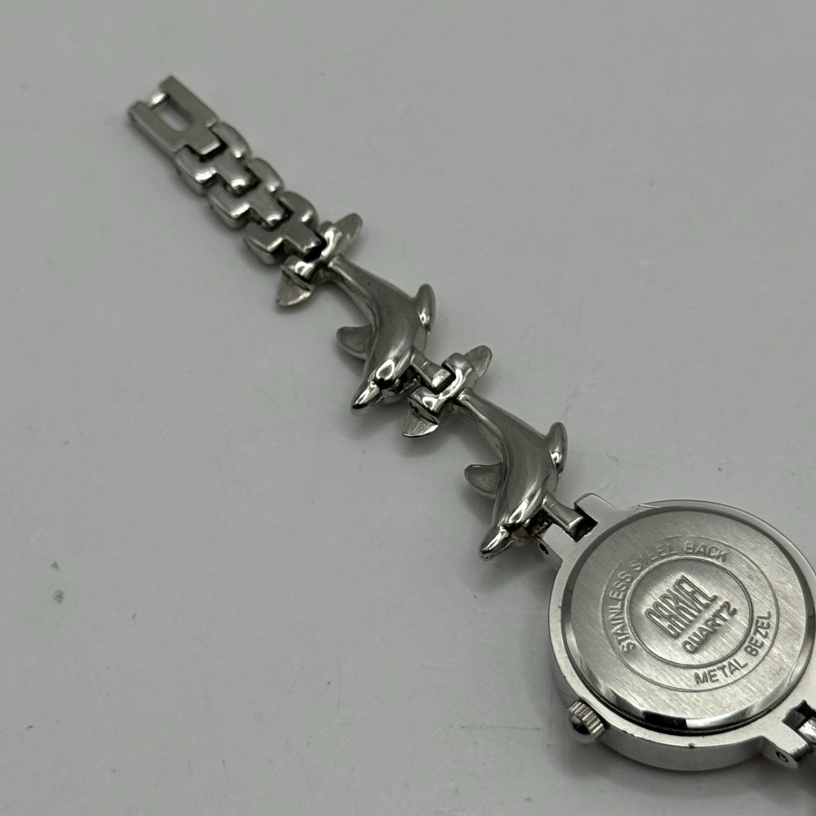 22mm Working Ladies Carvel Dolphin Stainless Steel Quartz Watch 5.75 Inches