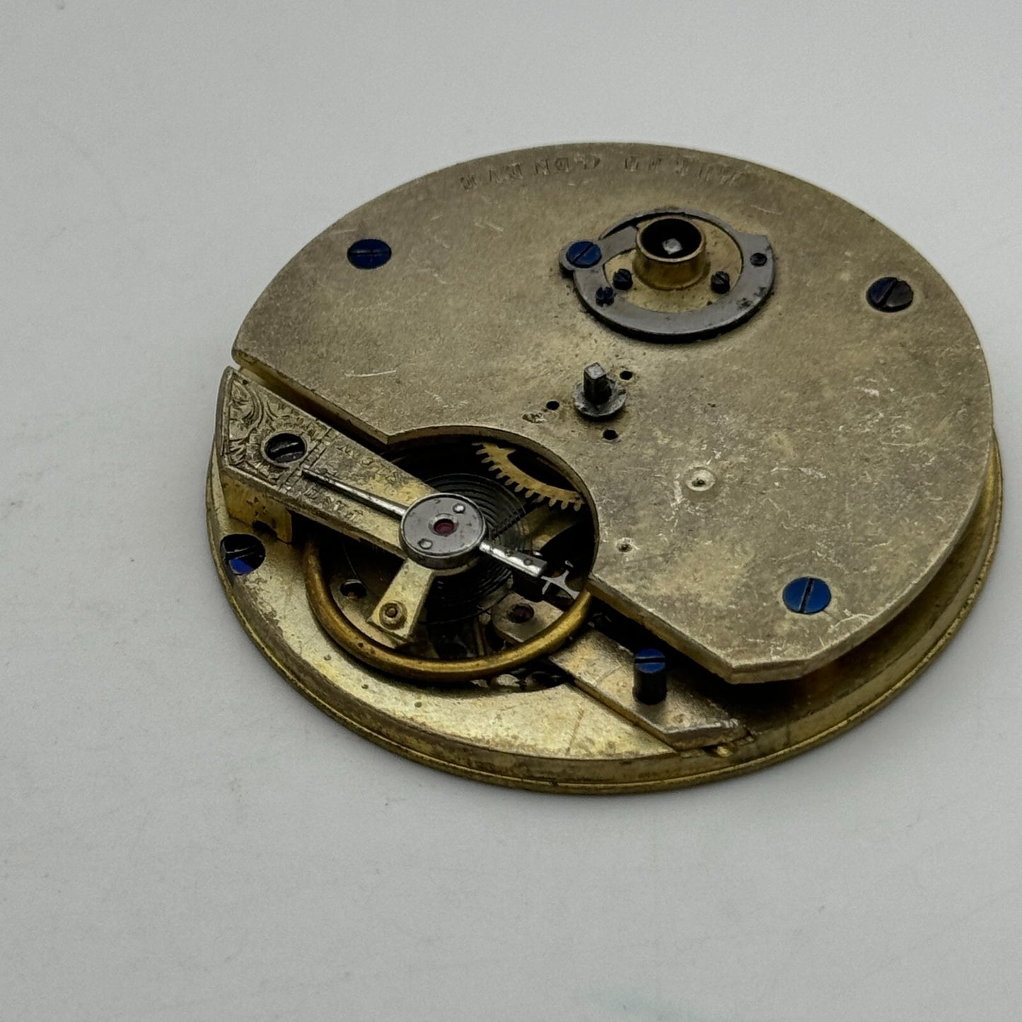 47.6mm Antique Muret Geneve Key Wound Pocket Watch Movement PARTS REPAIR SPARES