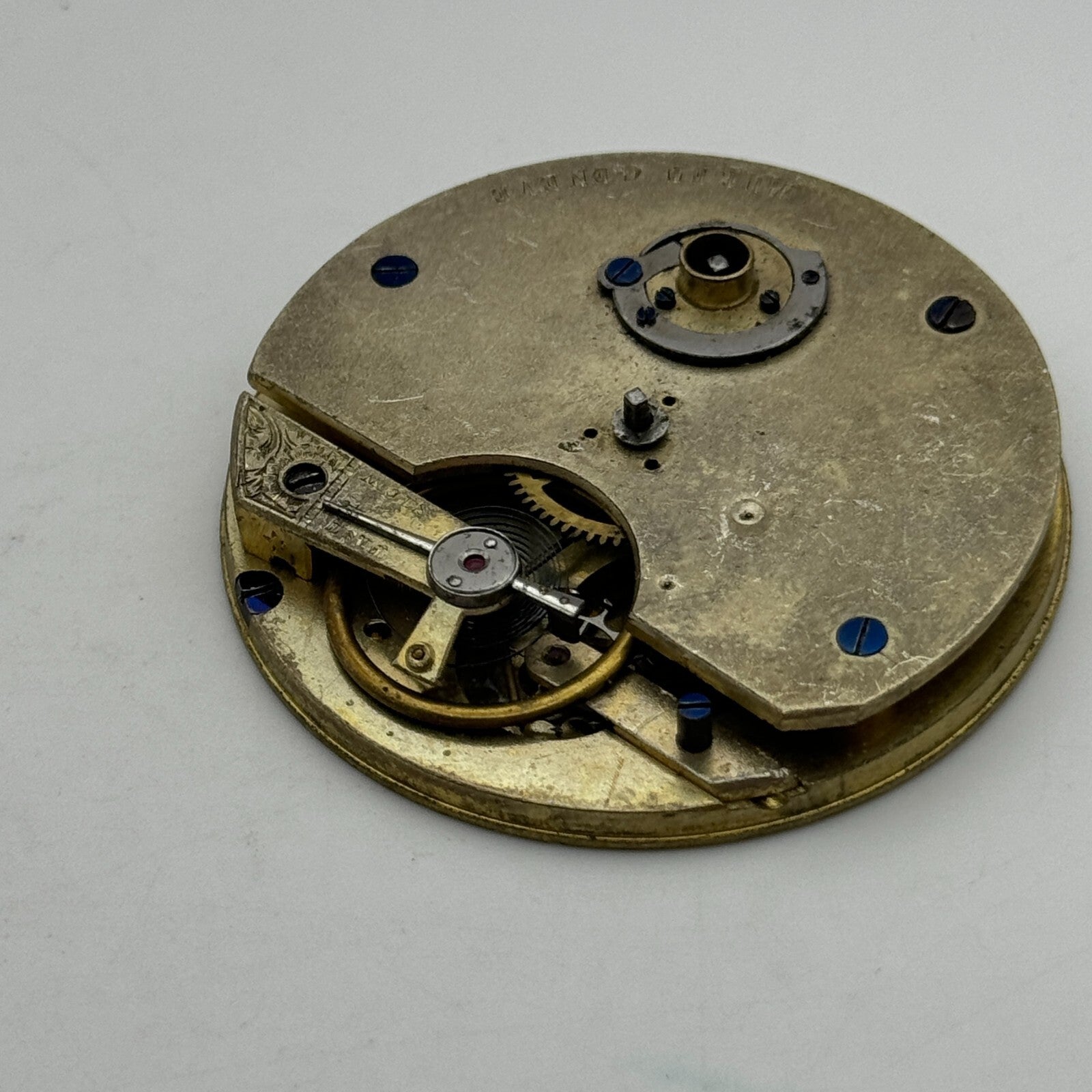 47.6mm Antique Muret Geneve Key Wound Pocket Watch Movement PARTS REPAIR SPARES