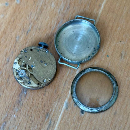 24mm Vintage Swiss Made Trench Watch Manual Wind FOR PARTS / REPAIR