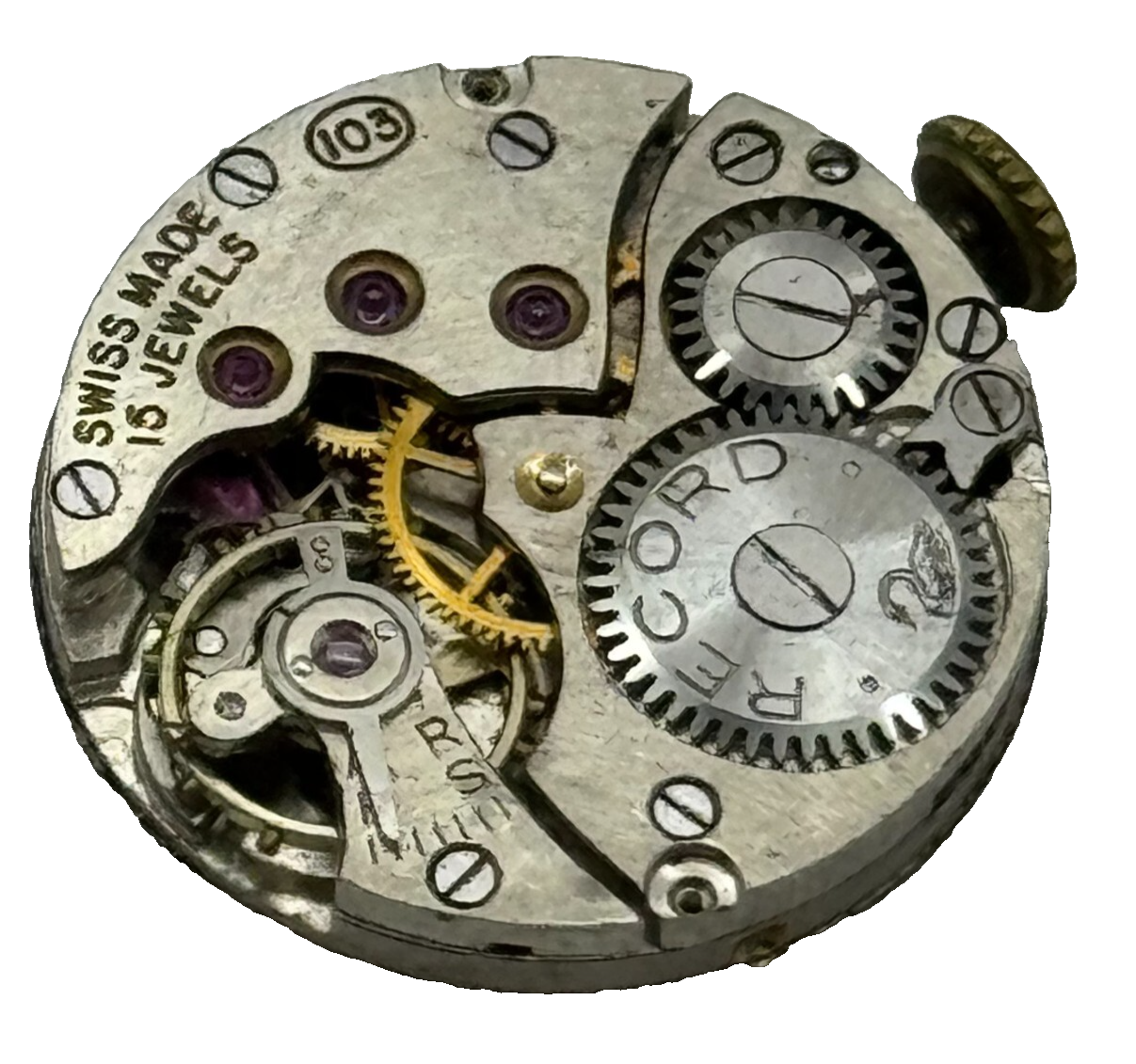 19.7mm Running H Samuel Record Cal 103 Manual Wind Watch Movement PARTS SPARES