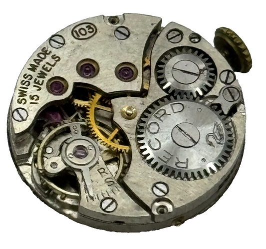19.7mm Running H Samuel Record Cal 103 Manual Wind Watch Movement PARTS SPARES