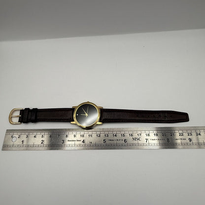 Jules Legassi Unisex Quartz Watch Genuine Diamond Black Dial Japan Working 34mm