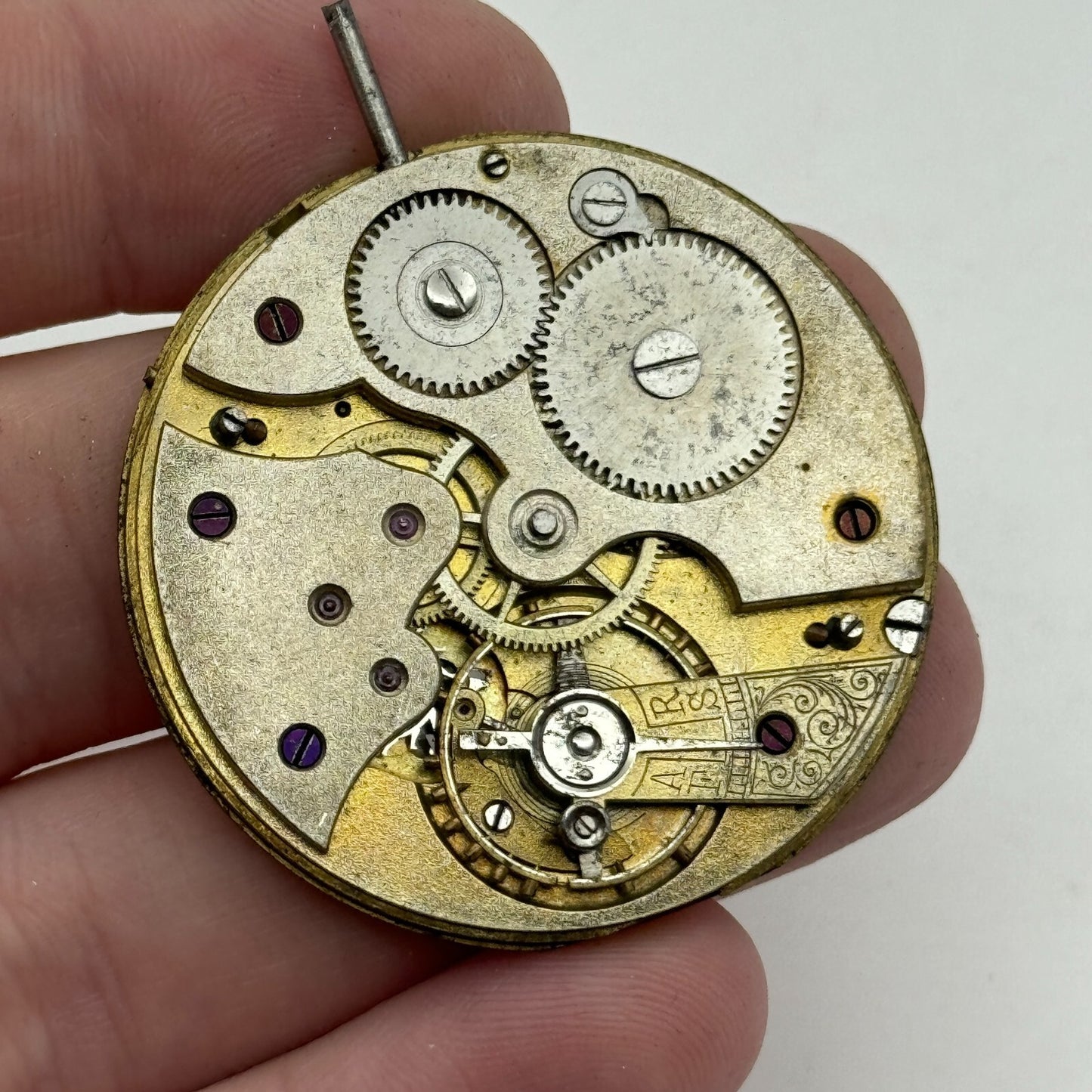 41.7mm Unidentified Quality Thin Vintage Open Face Pocket Watch Movement PARTS