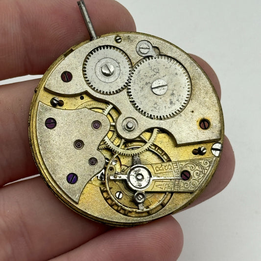 41.7mm Unidentified Quality Thin Vintage Open Face Pocket Watch Movement PARTS