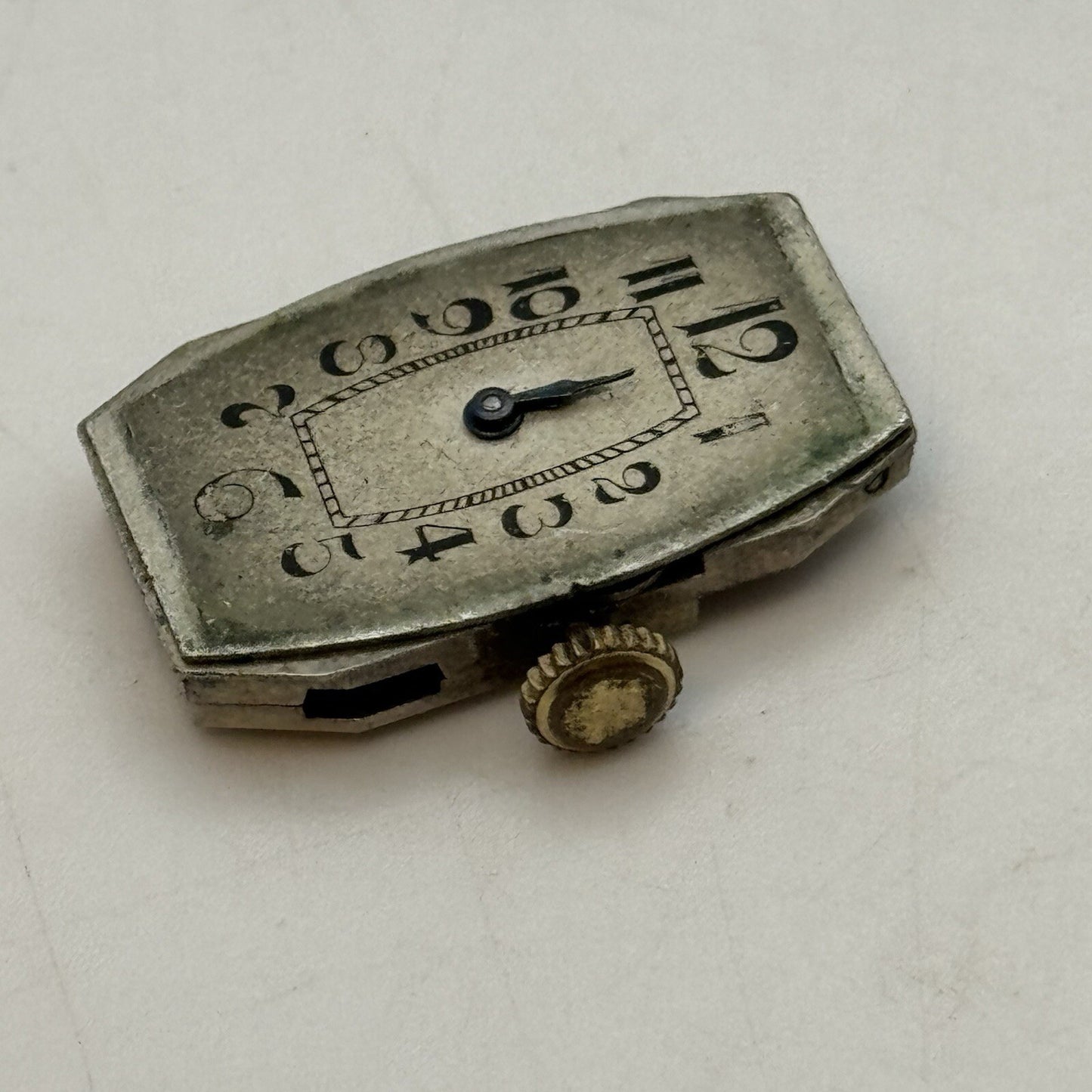 15.2mm Running Art Deco Cal 411 Tank Watch Movement Dial Hands Restoration