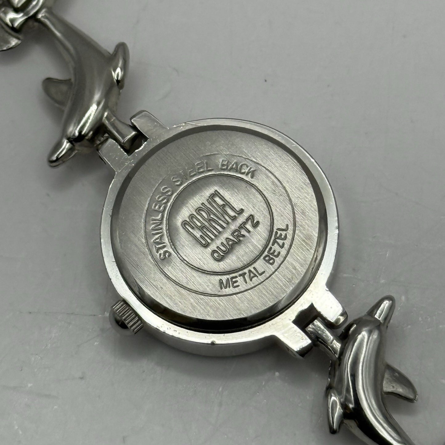 22mm Working Ladies Carvel Dolphin Stainless Steel Quartz Watch 5.75 Inches