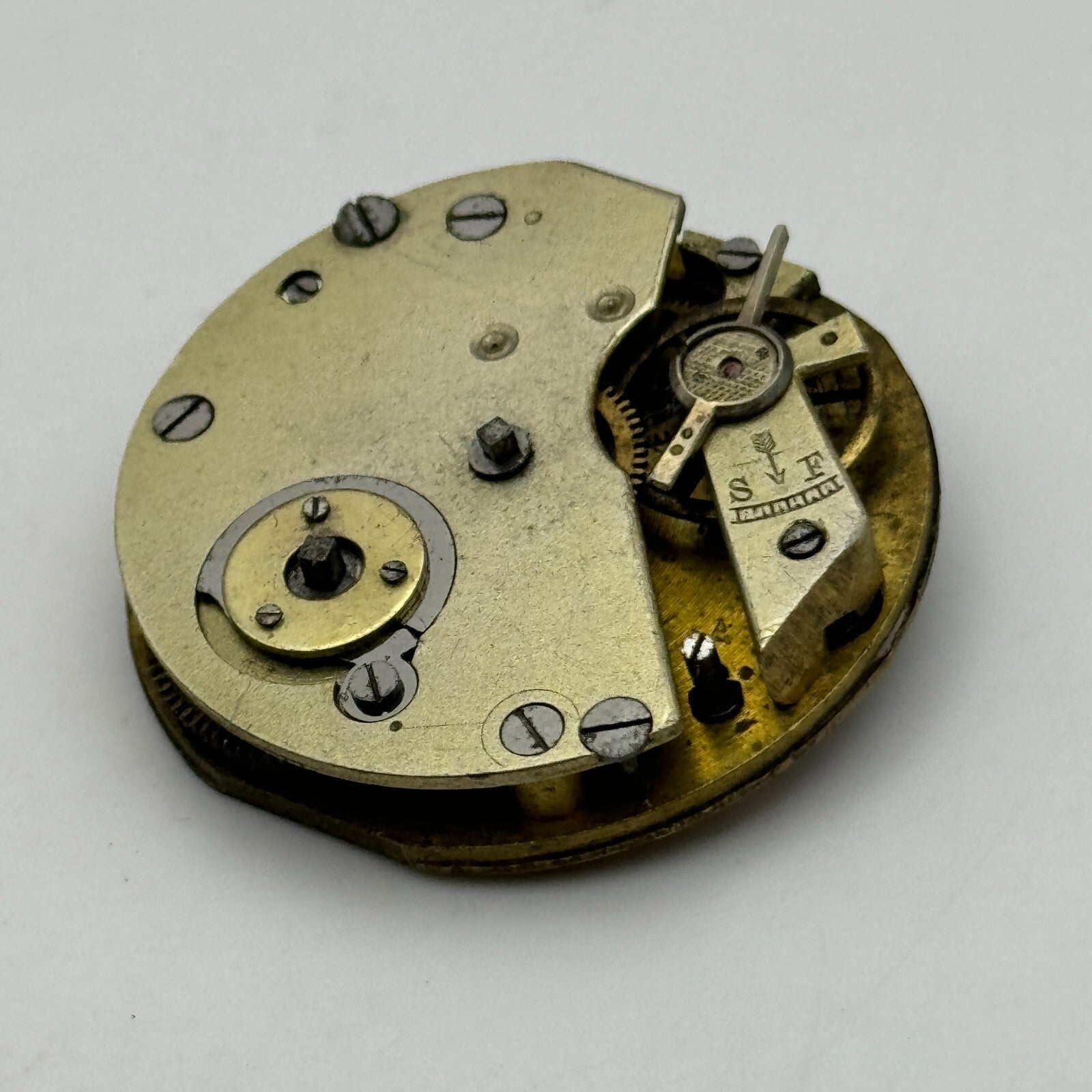 35.4mm Antique Unidentified Key Wound Pocket Watch Movement PARTS REPAIR SPARES