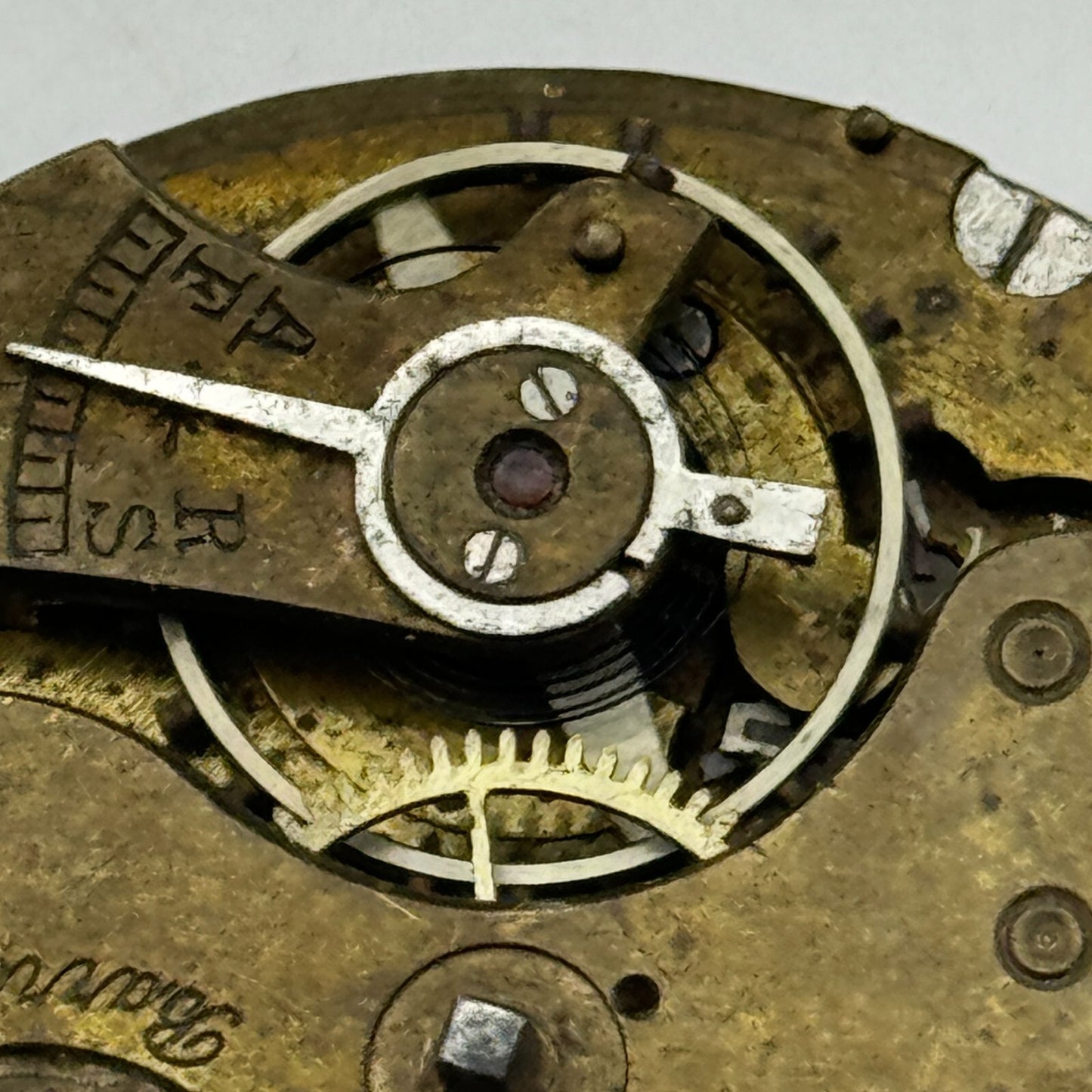 42.2mm Antique H Samuel Manchester Patent Balance Pocket Watch Movement PARTS