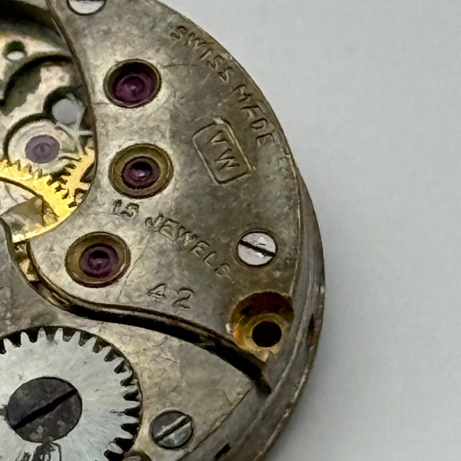 Vertex Revue 42 Watch Movement Manual Vintage Incomplete Parts Repair 19.6mm