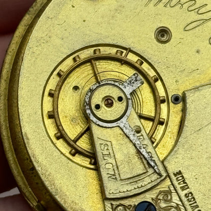 47.6mm Antique Railway Timekeeper Key Wound Pocket Watch Movement PARTS REPAIR