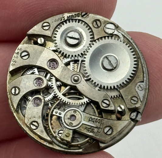 24.9mm Unidentified Swiss Balance Ok Trench Watch Movement Manual Wind PARTS
