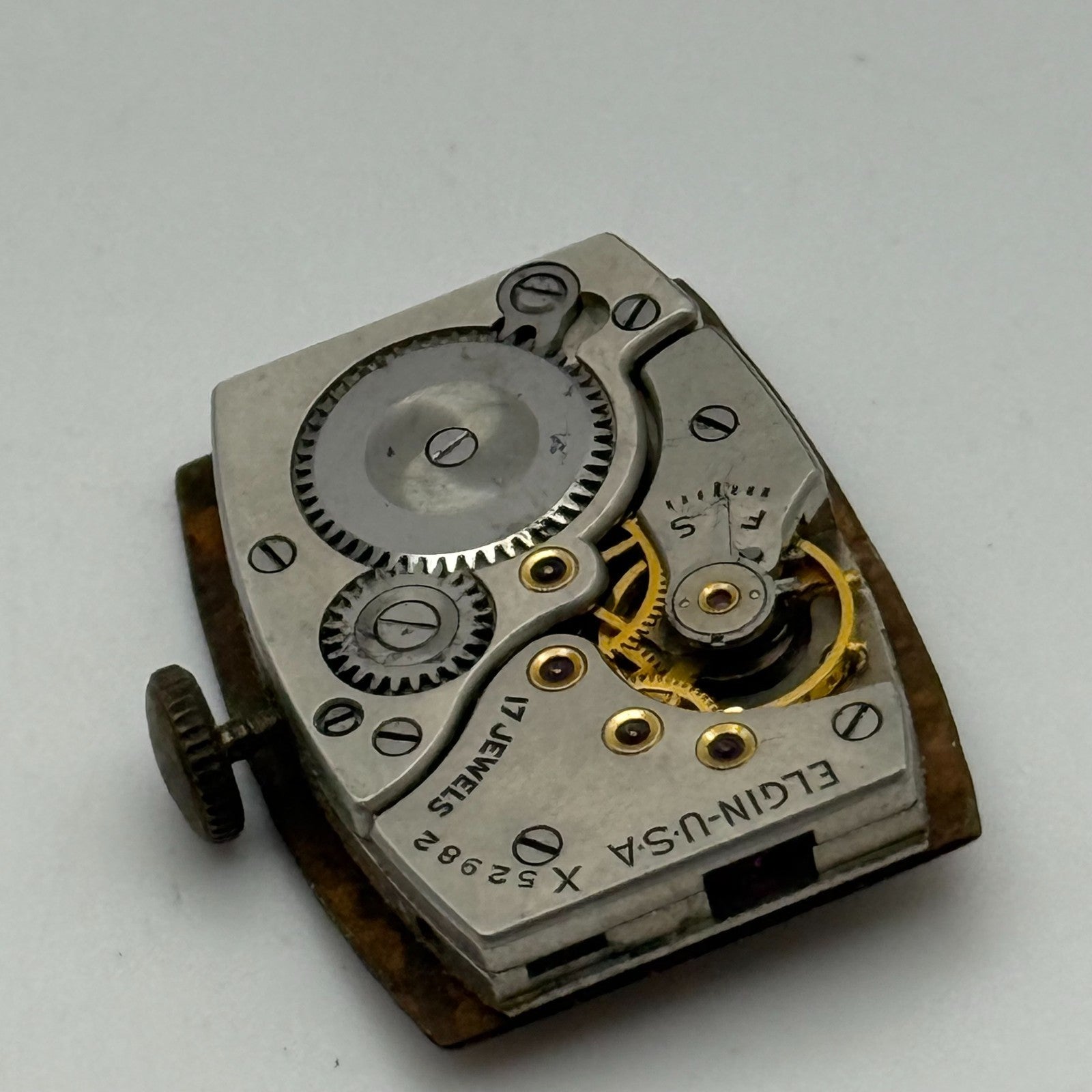 Running 1939 Vintage 15/0s Elgin 537 Model 1 American Watch Movement FOR PARTS
