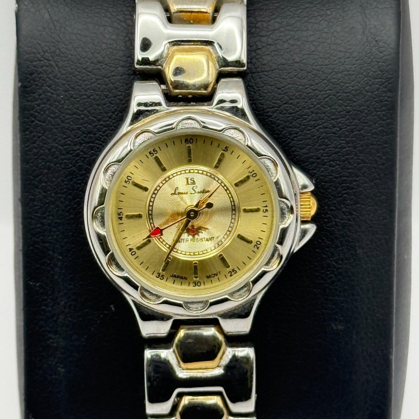 LS Louis Santini Ladies Quartz Watch Two Tone Bracelet Japan Working 24mm