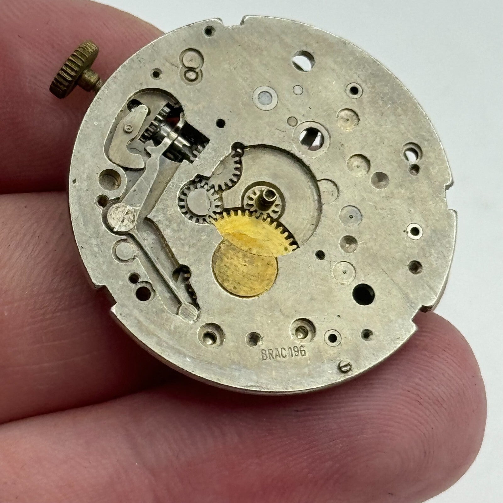 31.1mm Brac 196 Balance Intact Manual Wind 1 Jewel Watch Movement PARTS SPARES
