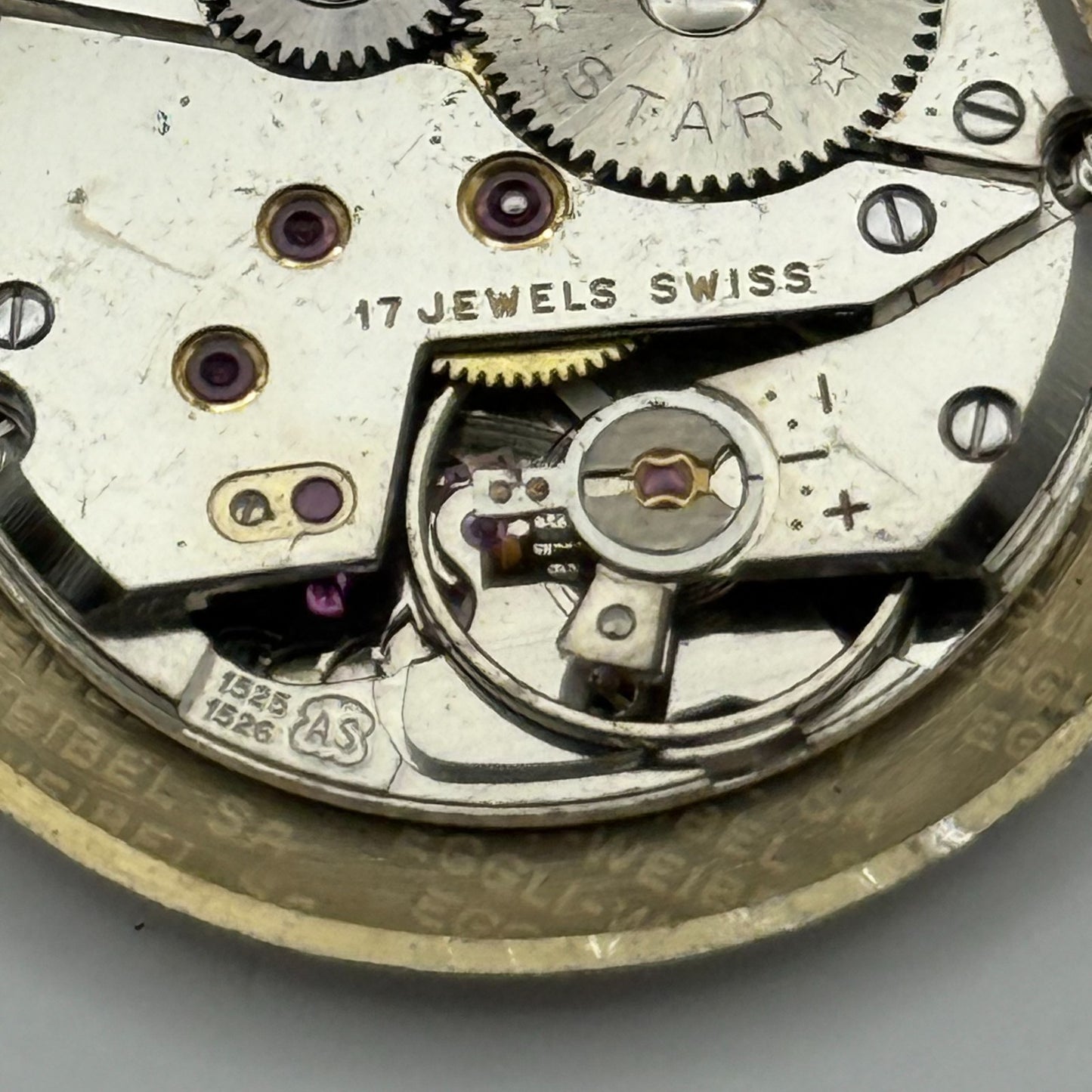 AS 1525 1526 Watch Movement Bentima Manual Wind Vintage Parts Repair 23.6mm
