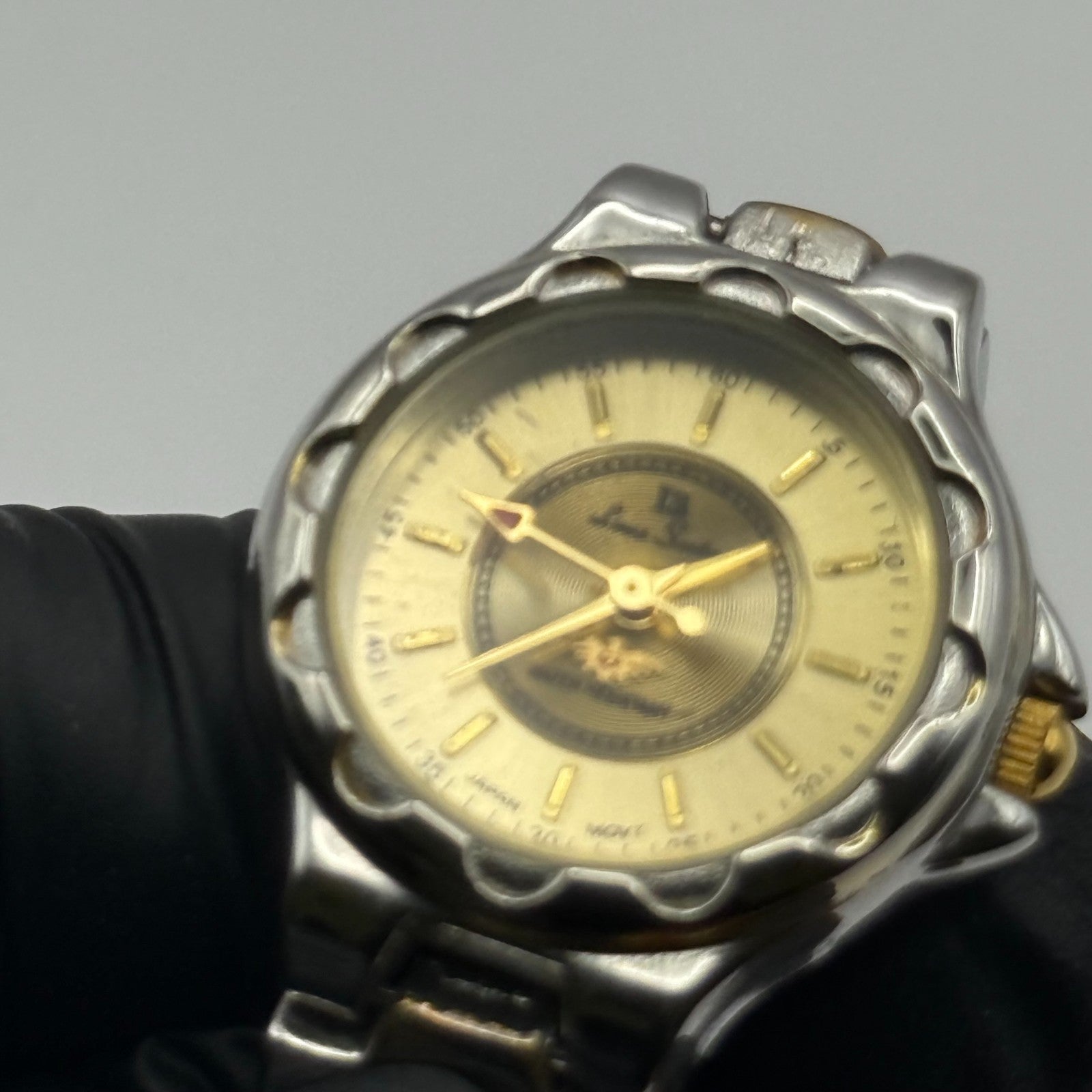 LS Louis Santini Ladies Quartz Watch Two Tone Bracelet Japan Working 24mm