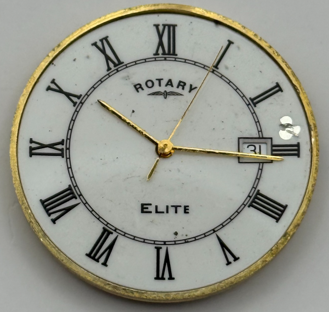 ETA 955.412 Quartz Watch Movement Rotary Elite Date Vintage Parts Repair 31mm