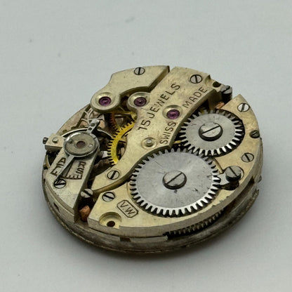 23.6mm Vertex V.W Marksman Manual Wind Swiss Made 15 Jewels Watch Movement PARTS