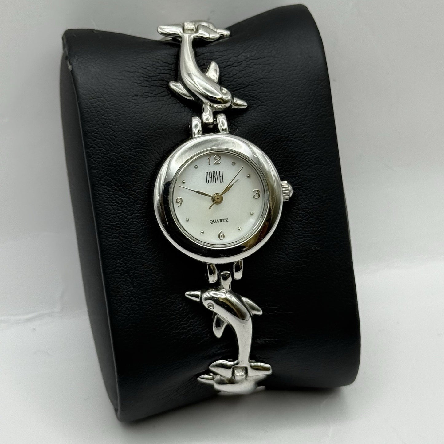 22mm Working Ladies Carvel Dolphin Stainless Steel Quartz Watch 5.75 Inches