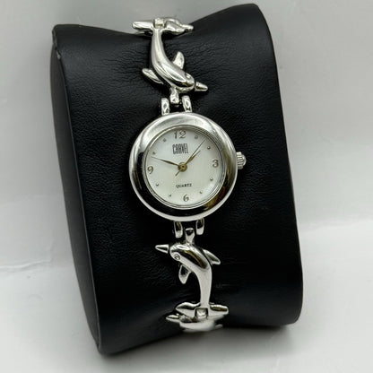 22mm Working Ladies Carvel Dolphin Stainless Steel Quartz Watch 5.75 Inches