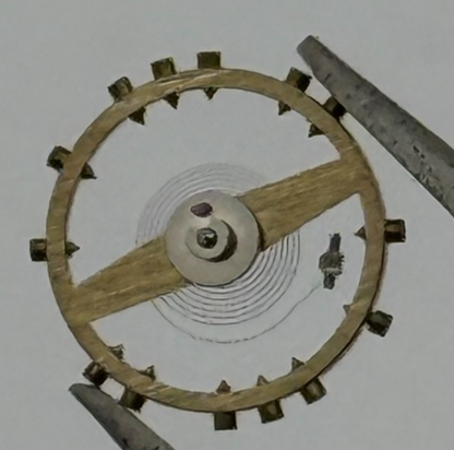 FHF 120 Balance Wheel Complete And Spring 6 3/4-8'''  205 Watch Movement Parts