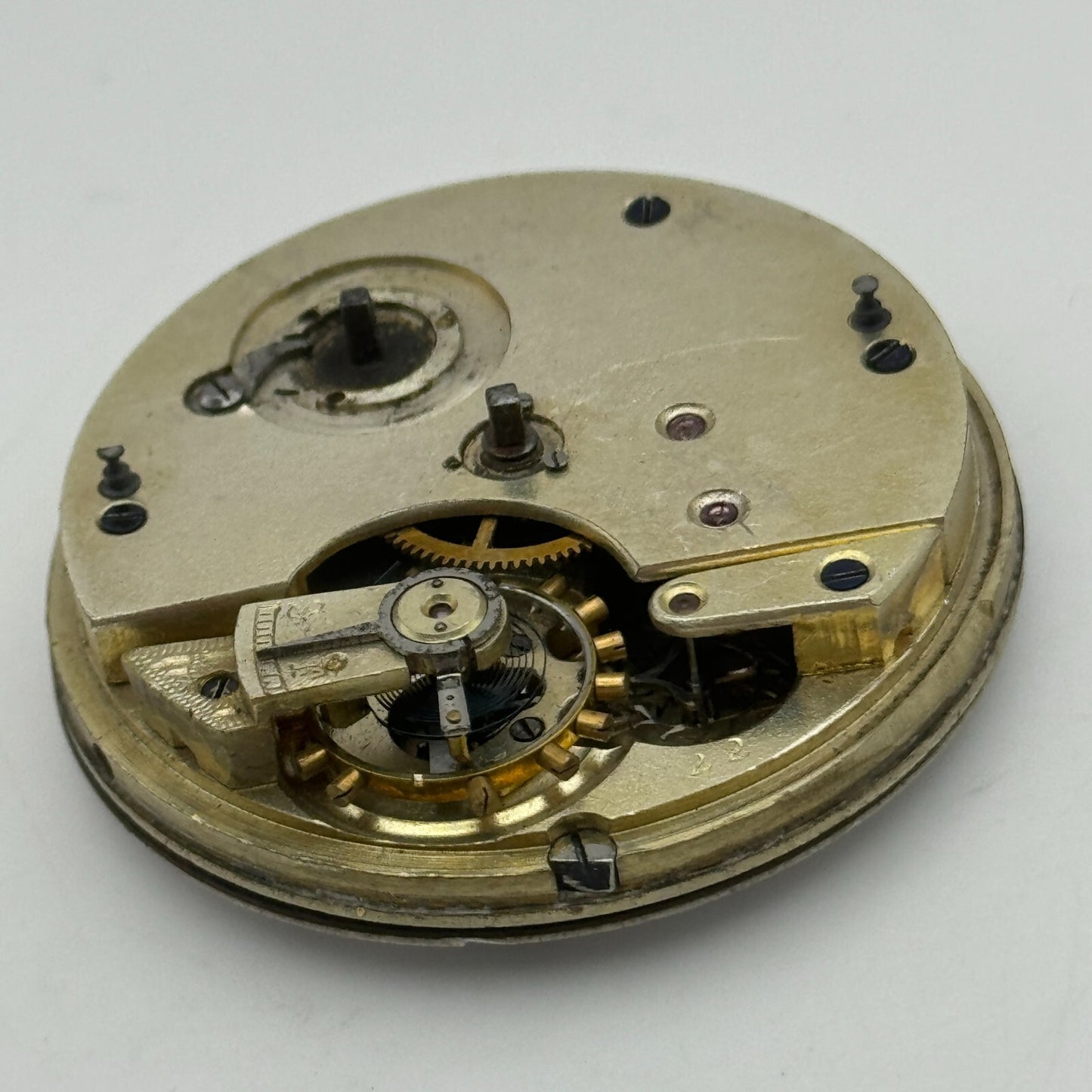 44.8mm Antique Henry E Peck London Swiss Key Wound Pocket Watch Movement PARTS