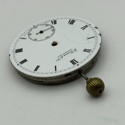 42.9mm Open Face E Grimes & Co Dimier Freres & Cie DF&C Pocket Watch Movement