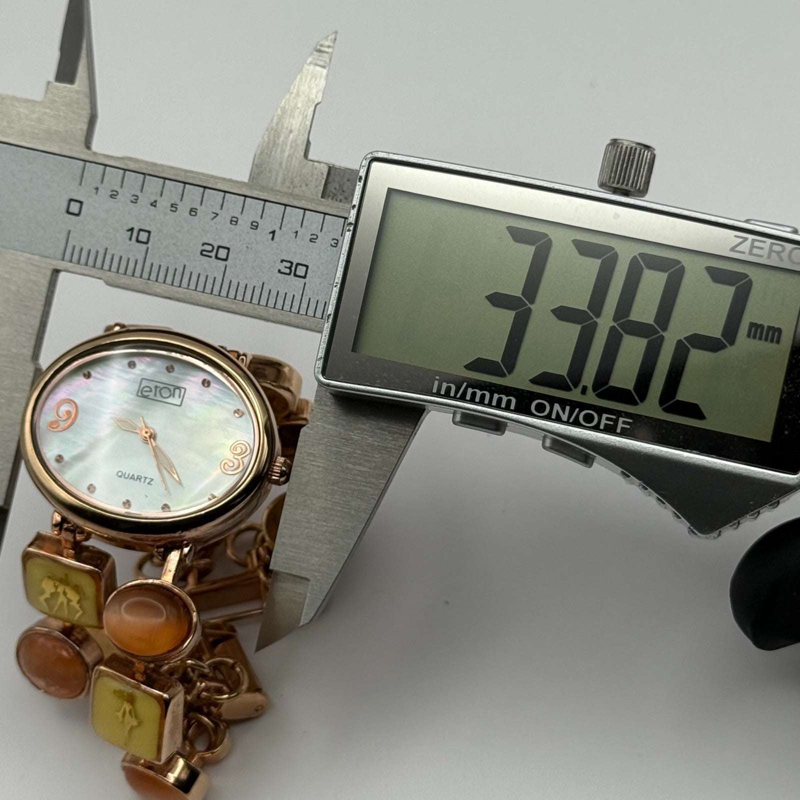 Eton Ladies Quartz Watch Mother of Pearl Rose Gold Tone Bracelet Working 31mm