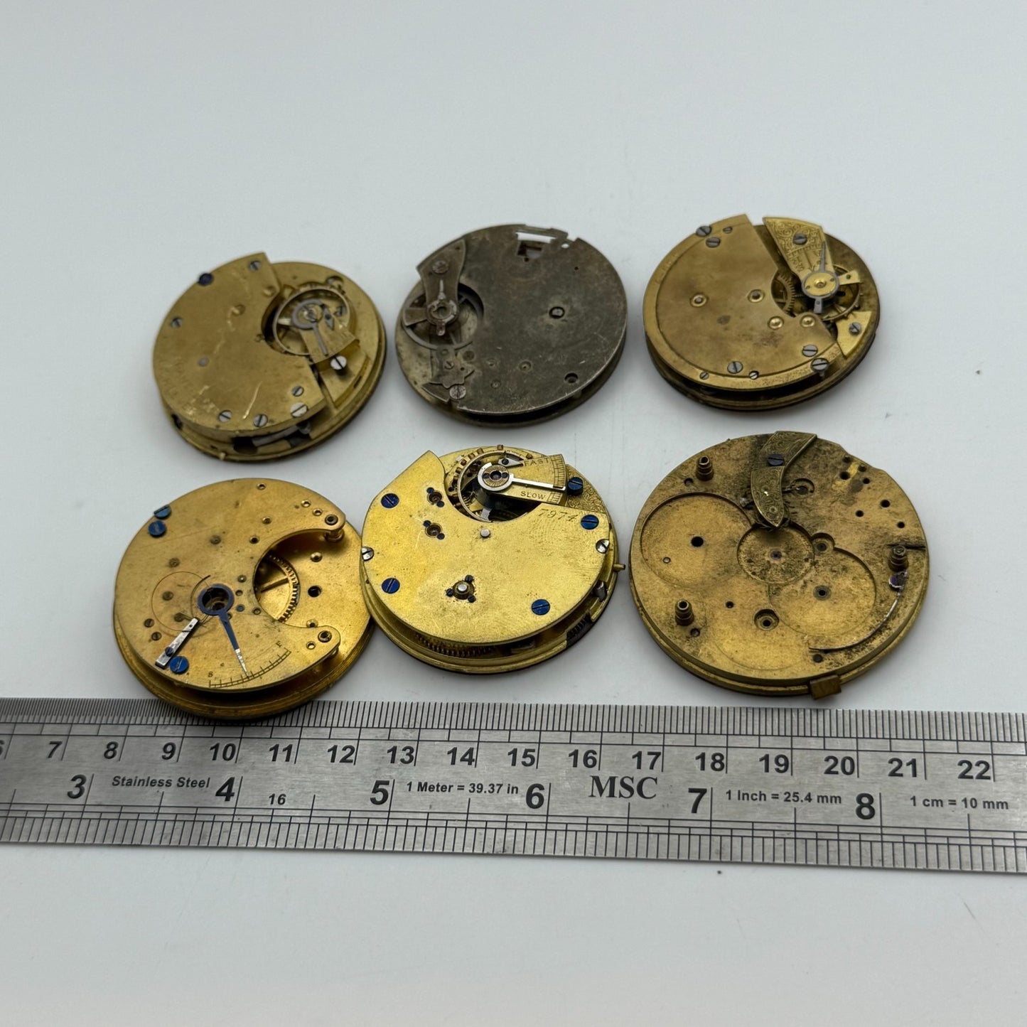 Bundle Of 6 Mixed Antique / Vintage Pocket Watch Movements PARTS REPAIR SPARES