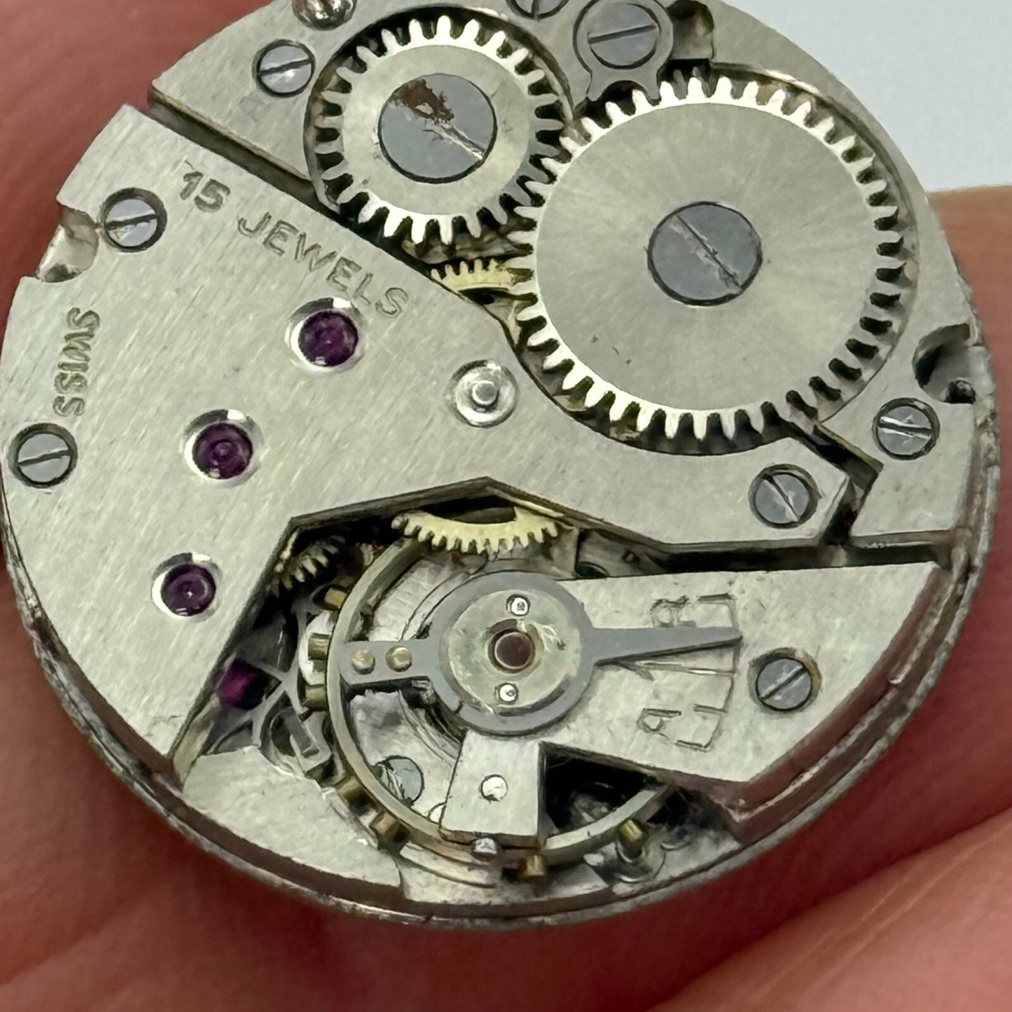 19.8mm Vintage Avia Derby D 40 Swiss Manual Wind Watch Movement PARTS REPAIR