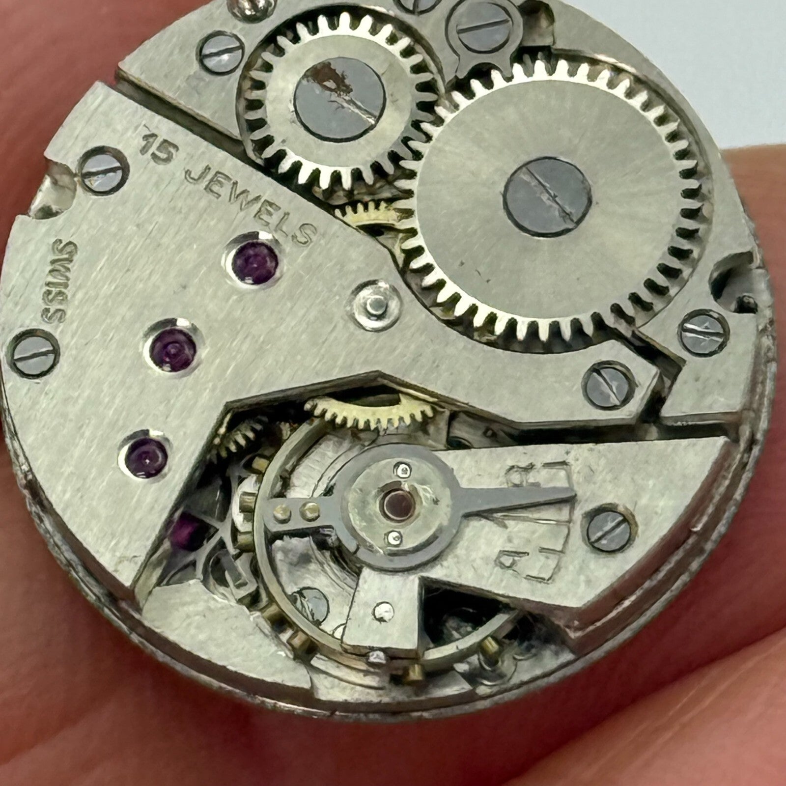 19.8mm Vintage Avia Derby D 40 Swiss Manual Wind Watch Movement PARTS REPAIR