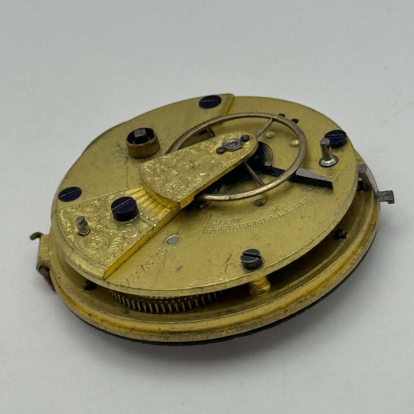 43.2mm Antique Key Wound Pocket Watch Movement PARTS REPAIR SPARES