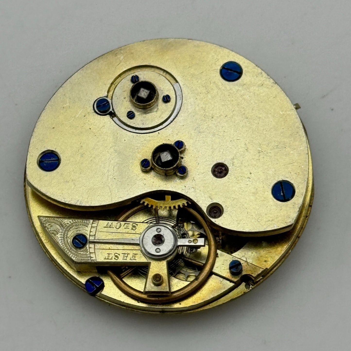 38.5mm Antique Unidentified Key Wound Pocket Watch Movement PARTS SPARES REPAIRS