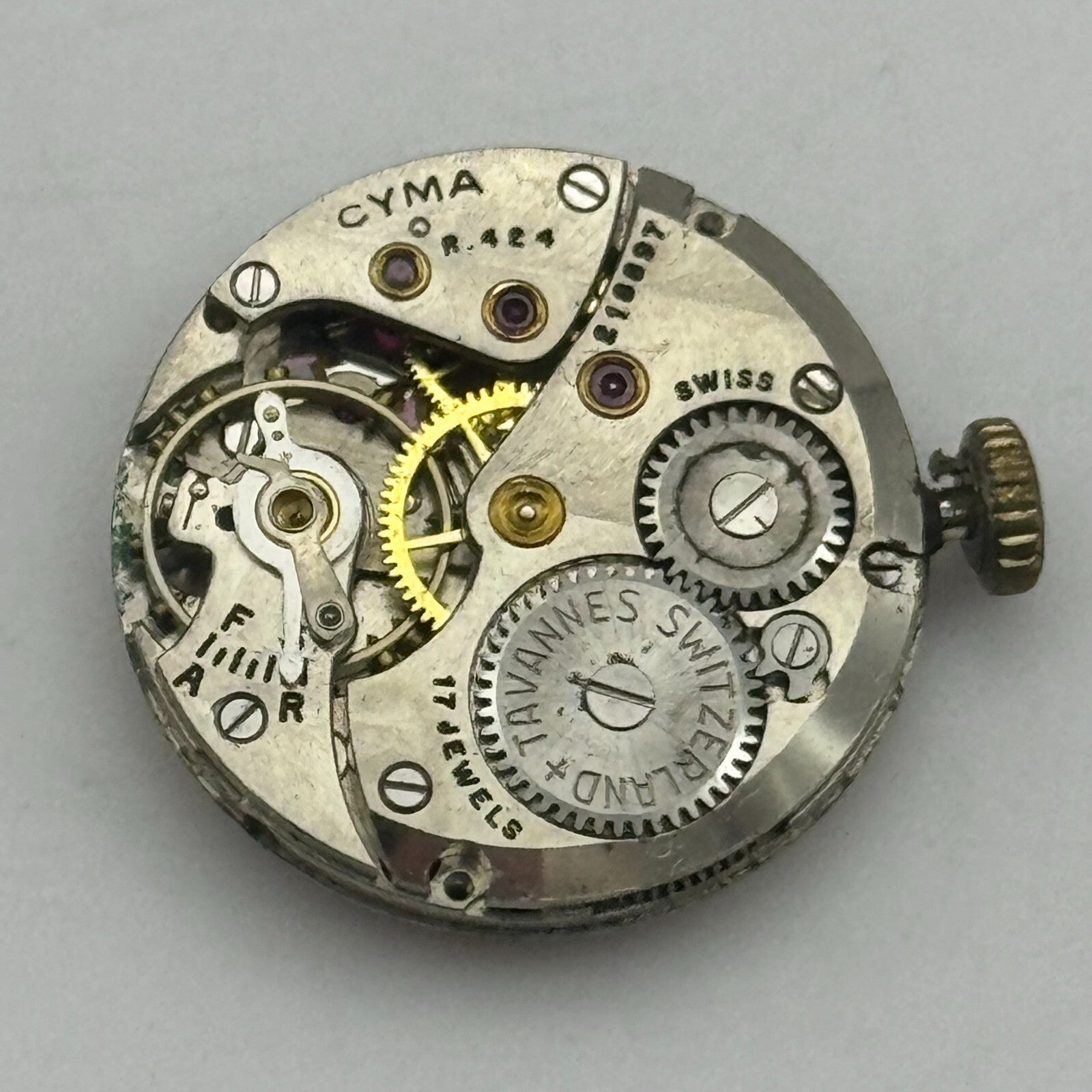 19.7mm Cyma R.424 Sub Seconds Manual Wind Watch Movement Swiss Vintage PARTS