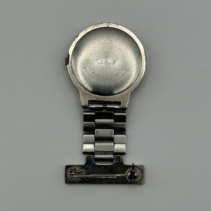 Lorus Quartz Fob Nurse Watch Blue Dial Base Metal Japan Working 29mm