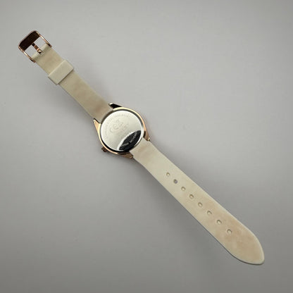 Henley Ladies Quartz Watch White Dial Rose Gold Tone Case Japan Working 40mm