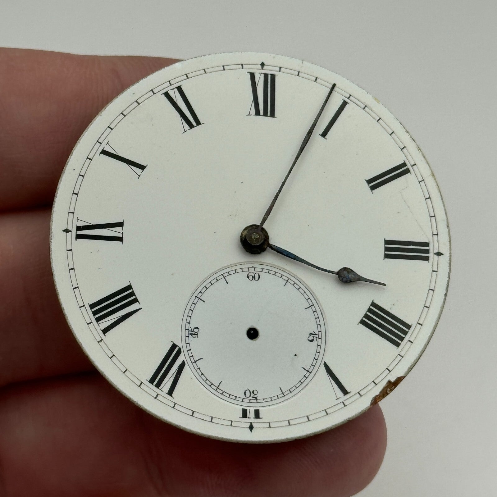 44mm Antique Key Wound Pocket Watch Movement Dial PARTS REPAIR SPARES